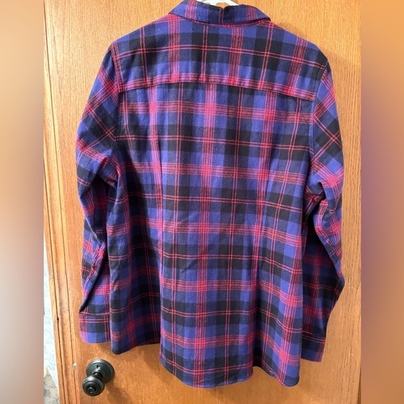 L.L. Bean Slightly Fitted Scotch Plaid Button Down Flannel Shirt Women NWOT LL - Picture 5 of 9